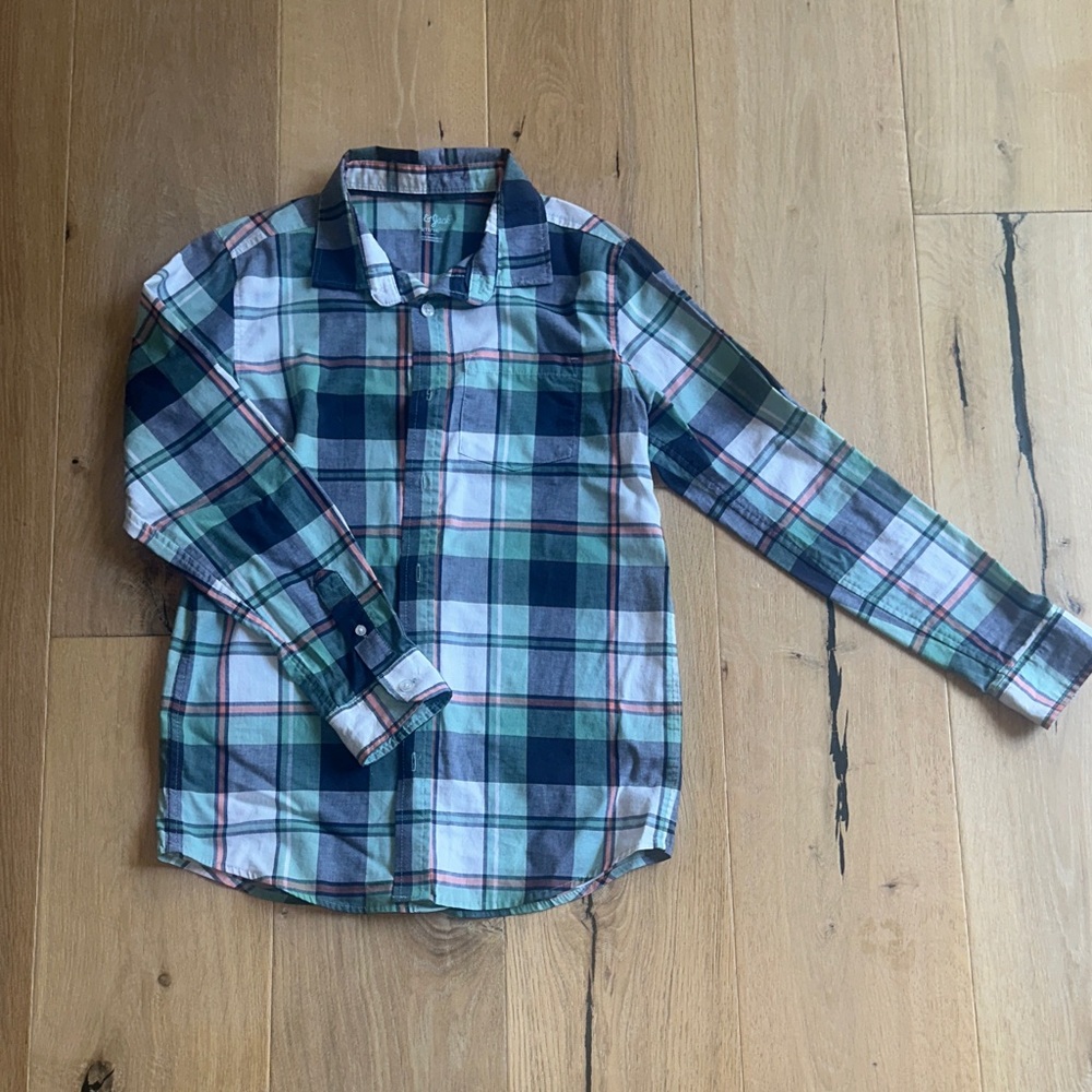 12/14 Boys Multicolor Plaid Button Down Shirt